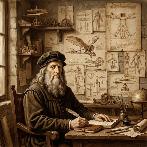 Leonardo da Vinci Renaissance Portrait & Inventions