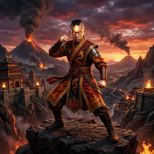 Avatar Aang in Fire Nation Costume | Ready for Battle