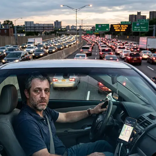 Tired Rides: 40-Year-Old App Driver on Busy Highway