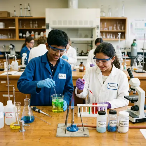 Diverse Children in Chemistry Lab | Exciting Science Exploration