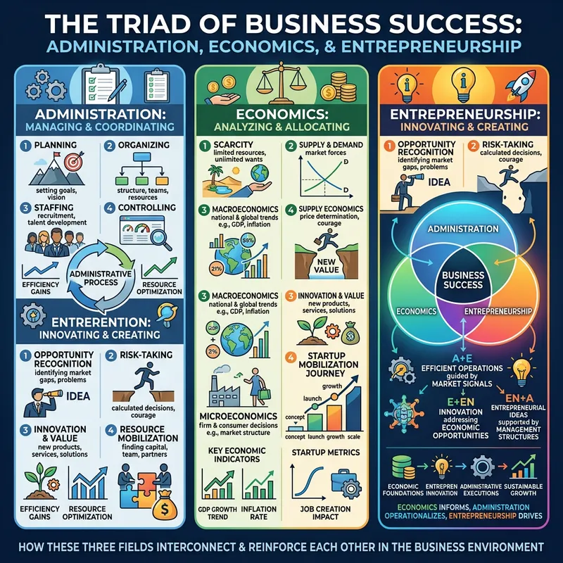 Administration, Economics & Entrepreneurship Infographic - Informative Visual Design