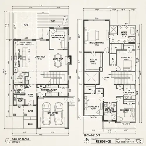 Modern Minimalist 3200 sqft House Floor Plan
