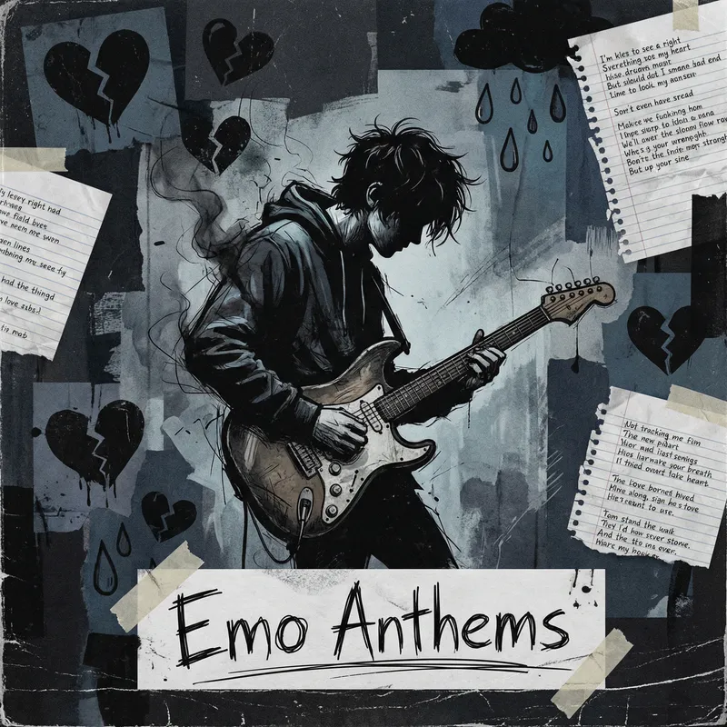 Emo Anthems Playlist Cover Design