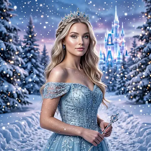 Enchanting Ice Queen Transformation Portrait