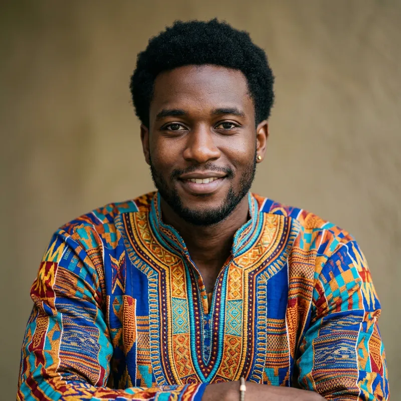 Handsome Young Black Man in Casual Attire | Studio Portrait
