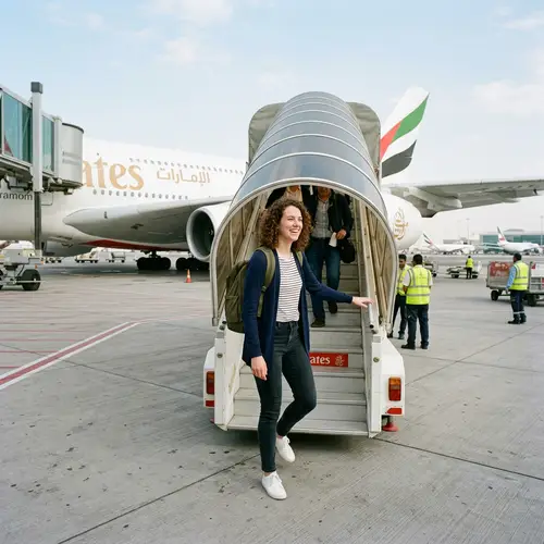 Landing from an Emirates Flight at the Airport