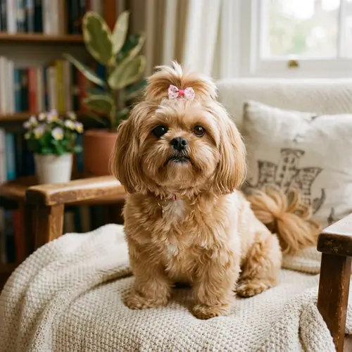 Cute Light Caramel Shih Tzu Dog