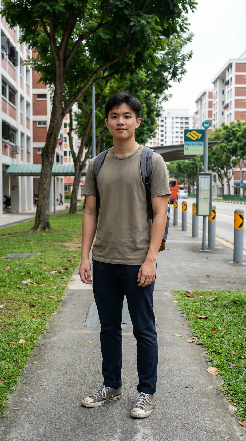 Hyper-Realistic Full Body Shot of a Young Man in SG Hyper-Realistic Full Body Shot of a Young Man in SG