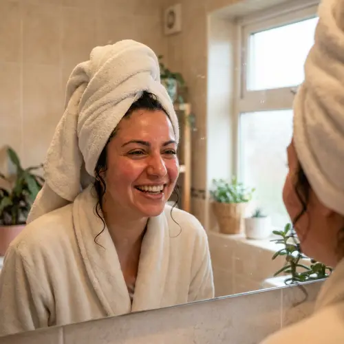 Radiant Joy: Middle-Eastern Woman After a Bath