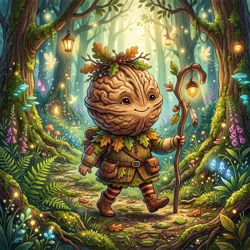 Whimsical Walnut Character Imagery