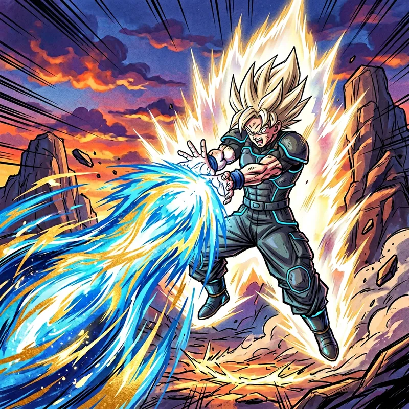 Powerful Blonde Martial Artist Unleashing Divine Jutsu | Vibrant Anime Style