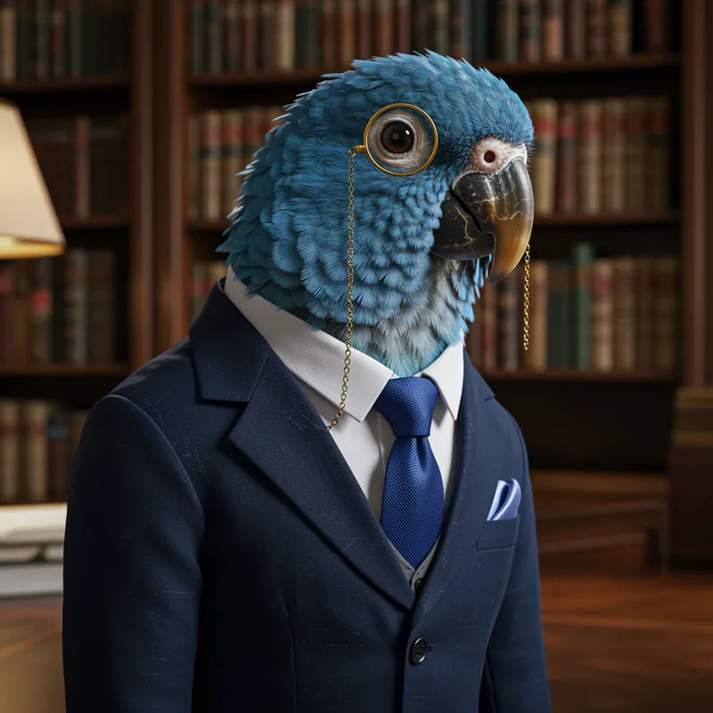 Colorful Parrot in Suit | Stylish Bird Fashion