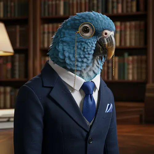 Colorful Parrot in Suit | Stylish Bird Fashion