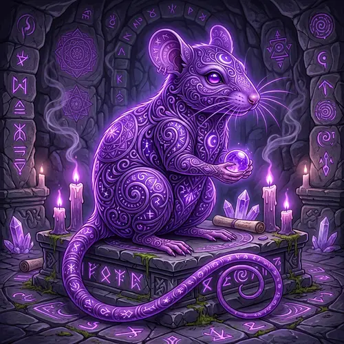 Purple Symbolic Rat Illustration