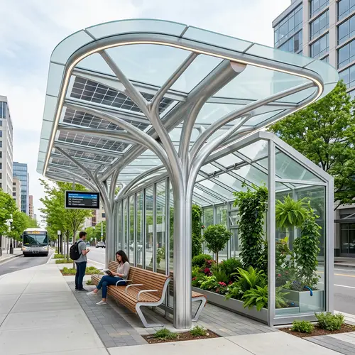 Futuristic Organic Bus Shelter Design