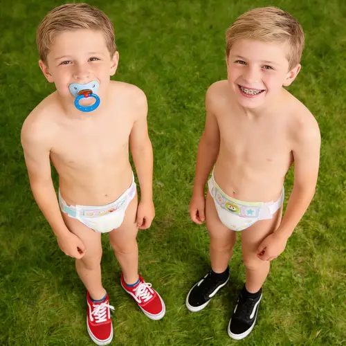 Adorable Boy in Diaper Fashion