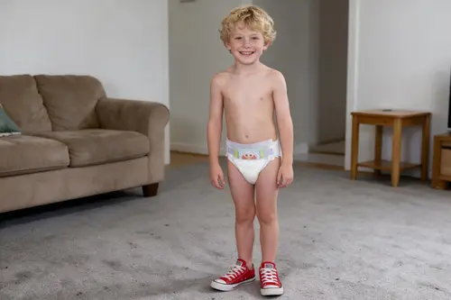 Smiling 11-Year-Old Boy in Living Room with Converse