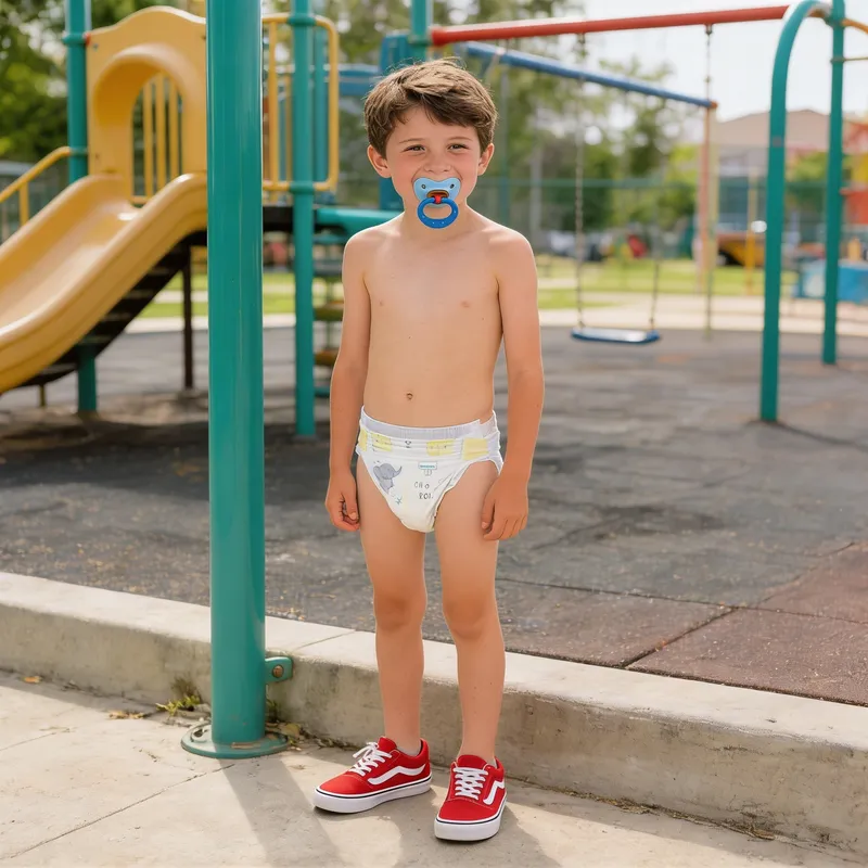 Happy 11-Year-Old Boy at the Playground