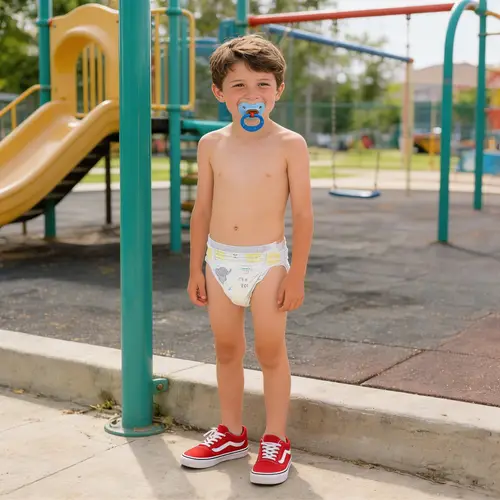 Happy 11-Year-Old Boy at the Playground