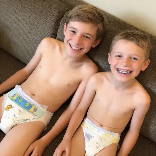 Happy Boys on Couch: A Perfect Playful Moment