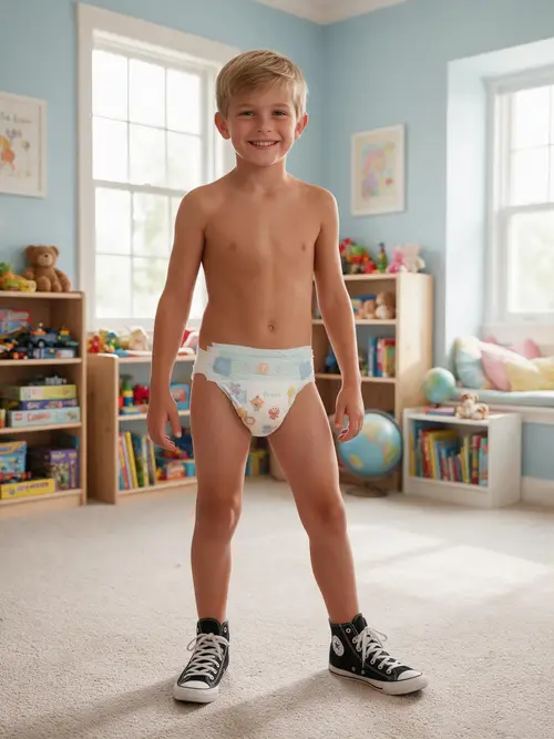 Happy Boy in Playroom: Smiles & Converse Shoes