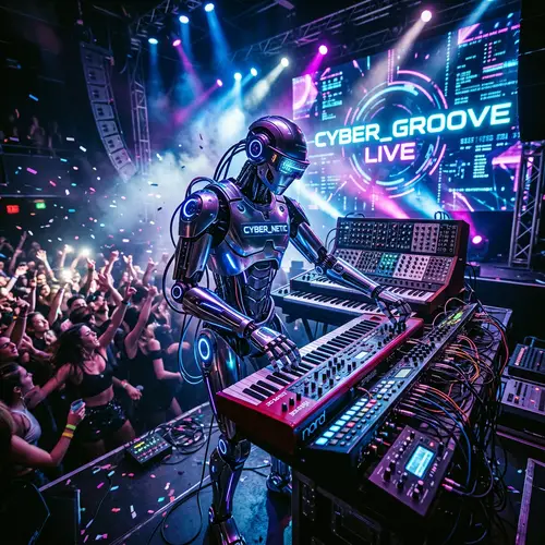 Electro Music With Robot Image