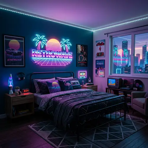 Stunning Retrowave Bedroom Design Ideas