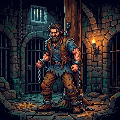 Pixel Art Fantasy Prisoner - Retro 16-bit RPG Character