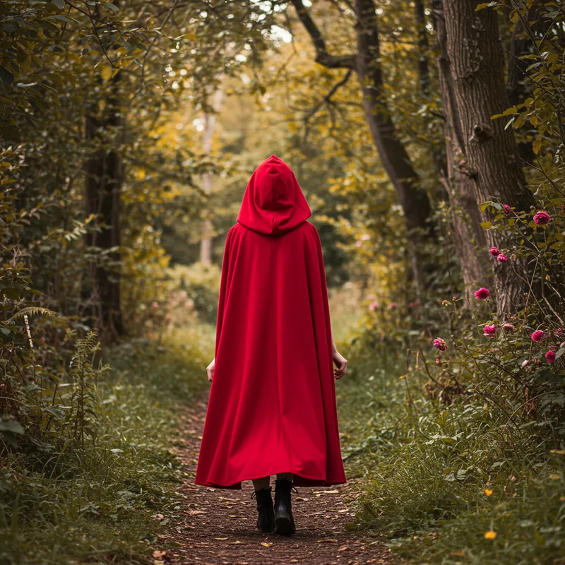 Enchanted Forest Model in Red Cloak | Fantasy Imagery Enchanted Forest Model in Red Cloak | Fantasy Imagery