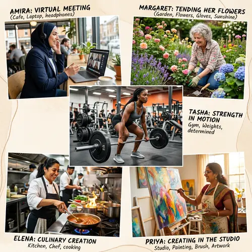 Diverse Women Embracing Life: Daily Moments Collage