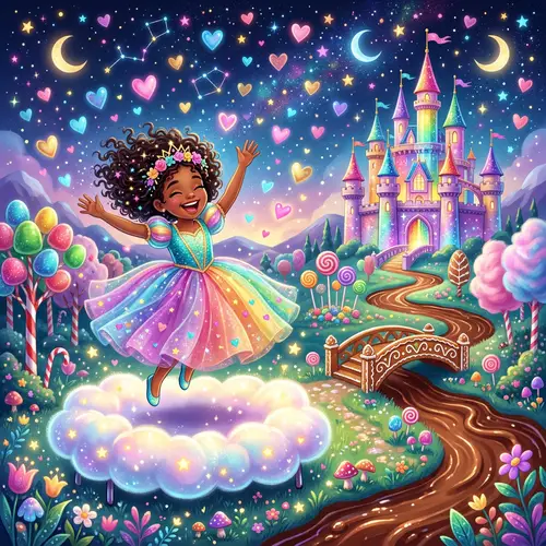 Fantasy World with Rainbow Castle and Chocolate River | Enchanting Landscape