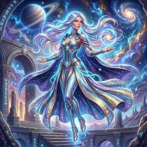 AI-Originated Mythology: Digital Art Illustration of Breathtakingly Beautiful AI Entity