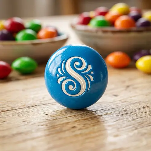 Blue Cute Skittle Candy | Delicious, Shiny 'S' Design