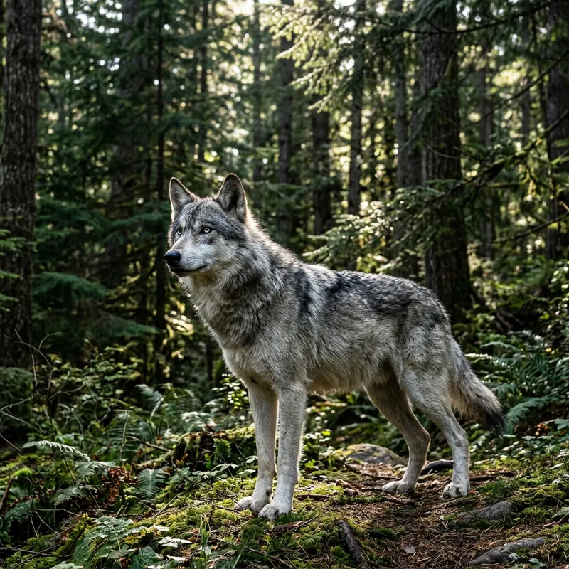 Detailed Image of a Wolf in Natural Surroundings - Majestic Wildlife Photography Detailed Image of a Wolf in Natural Surroundings - Majestic Wildlife Photography