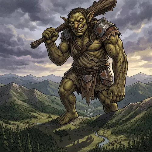 Gigantic Goblin-Like Figure Illustration