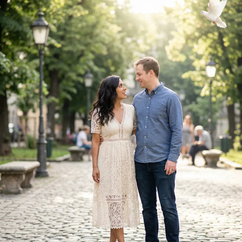 First Love: Enchanting Moment at Cobblestone Park