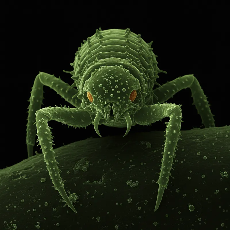 Evil Scaled Green Monster - Microscopic Creature