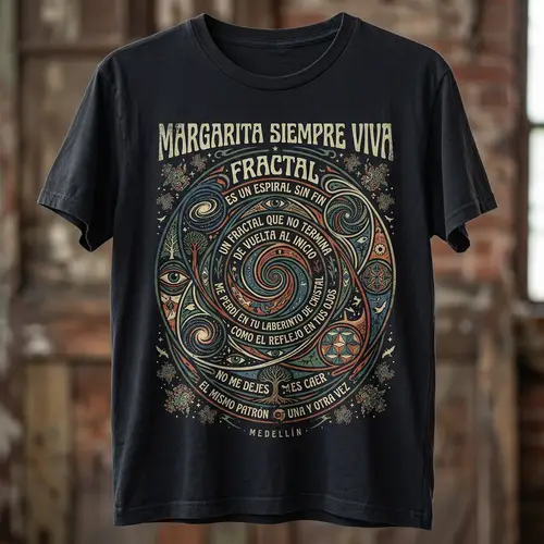 Fractal Lyrics T-Shirt Design | Margarita Siempre Viva