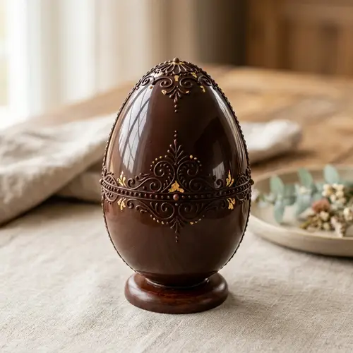 Delicious Chocolate Egg | Rich Dark Brown Artistry