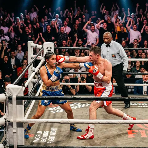 Intense Boxing Match: Male vs Female Athlete in Thrilling Ring Battle