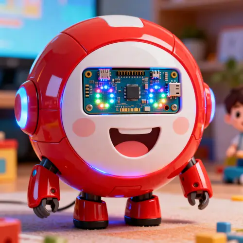 Animated Kid's Robot with Microbit Face