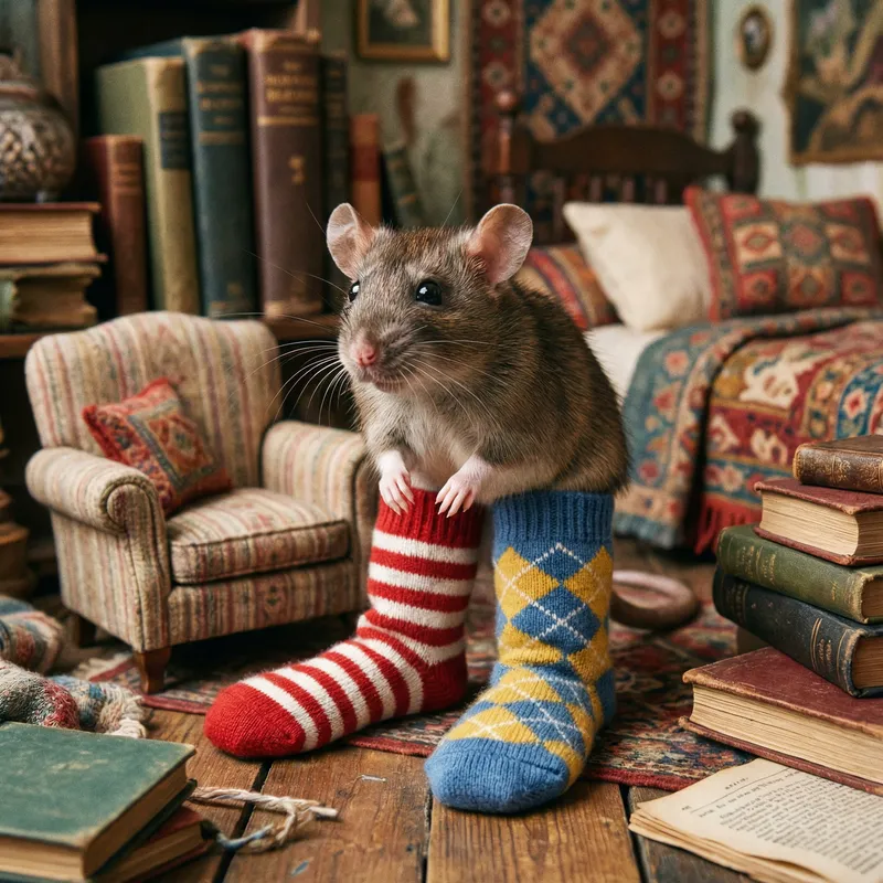 Adorable Rat in Long Socks: A Unique Pet Fashion