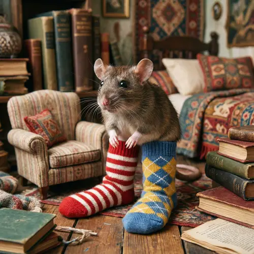 Adorable Rat in Long Socks: A Unique Pet Fashion