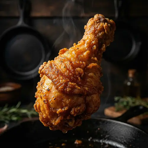 Golden-Brown Fried Chicken: A Macro Lens Close-Up Delight