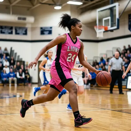 Pink Basketball Jersey with Black Stripe