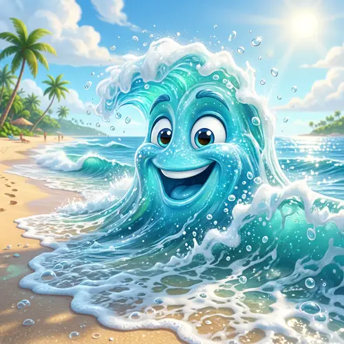 Animated Happy Face Wave | Fun Digital Graphics