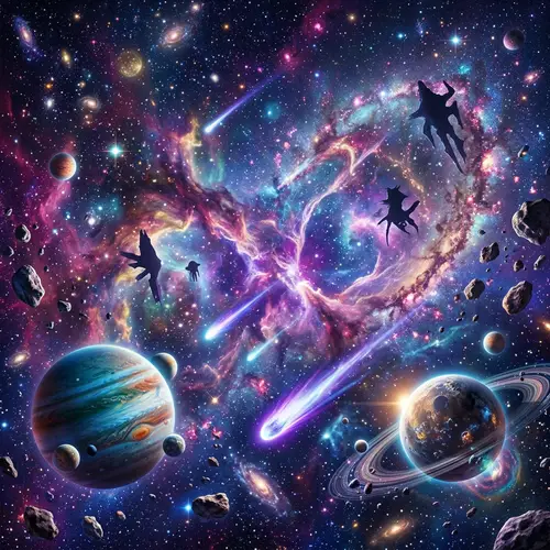 Unknown Galaxy - Cosmic Beauty in Purple, Blue, and Pink