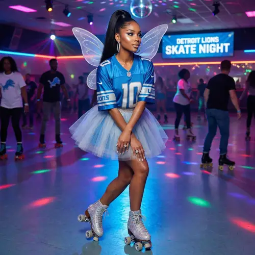 Hyper Realistic Fairy Godmother in Detroit Lions Outfit