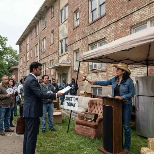 Eviction Notice Scene: Landlord vs Auctioneer | Apartment Auction