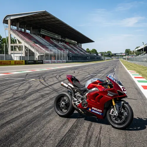 Sleek Motorcycle on Tarmac Racing Track